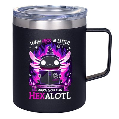 Why Hex A Little When U Can Hex Alotl Axolotl Halloween  12oz Stainless Steel Coffee Mug