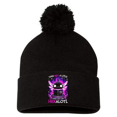 Why Hex A Little When U Can Hex Alotl Axolotl Halloween  Pom Pom 12in Knit Beanie