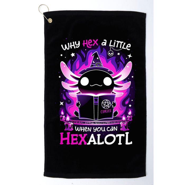 Why Hex A Little When U Can Hex Alotl Axolotl Halloween  Golf Towel