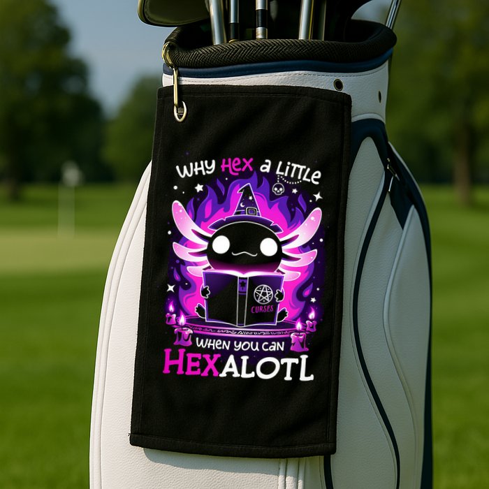 Why Hex A Little When U Can Hex Alotl Axolotl Halloween  Golf Towel