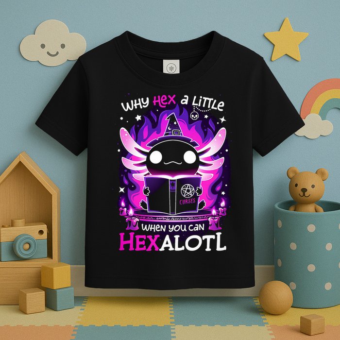 Why Hex A Little When U Can Hex Alotl Axolotl Halloween  Toddler T-Shirt