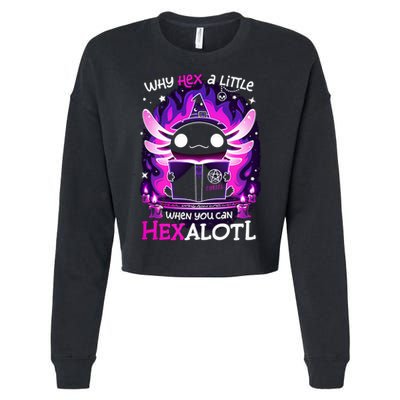 Why Hex A Little When U Can Hex Alotl Axolotl Halloween  Cropped Pullover Crew