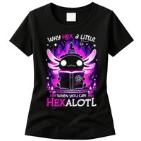 Why Hex A Little When U Can Hex Alotl Axolotl Halloween  Womens T-Shirt