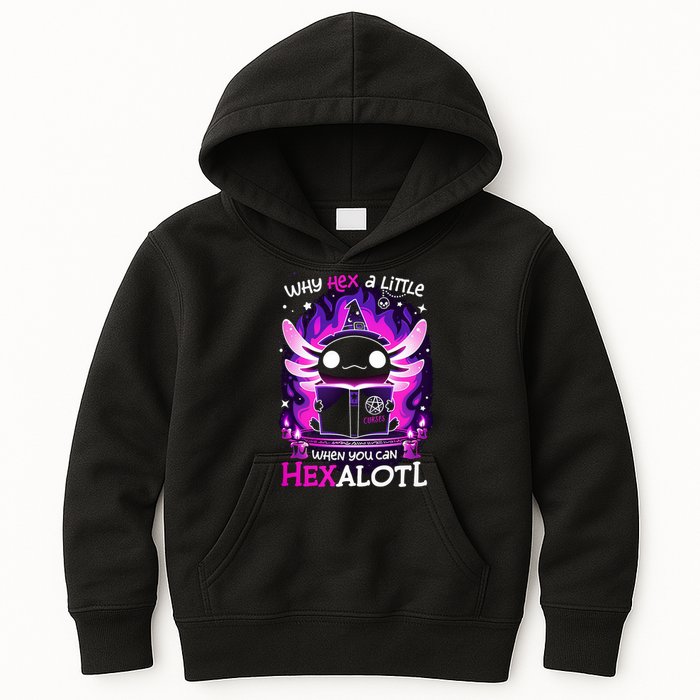 Why Hex A Little When U Can Hex Alotl Axolotl Halloween  Kids Hoodie
