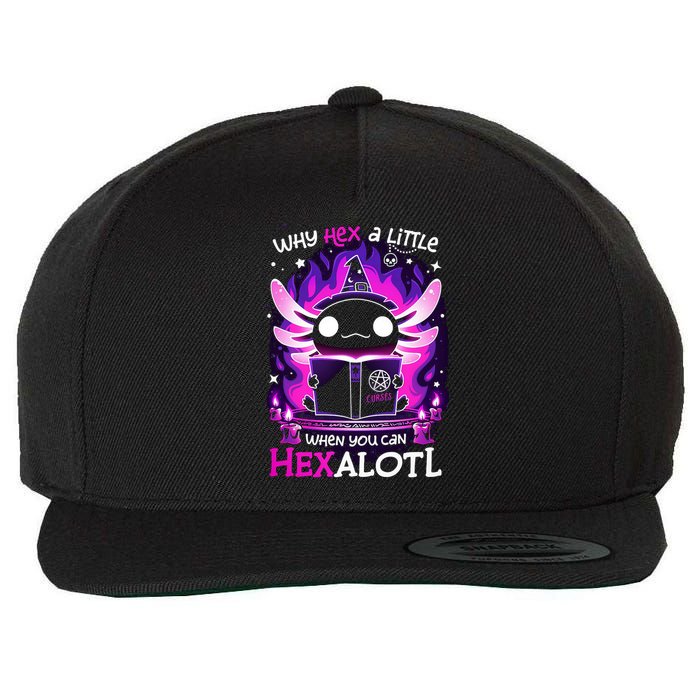 Why Hex A Little When U Can Hex Alotl Axolotl Halloween  Wool Snapback Cap