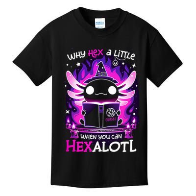 Why Hex A Little When U Can Hex Alotl Axolotl Halloween  Kids T-Shirt