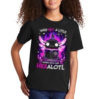 Why Hex A Little When U Can Hex Alotl Axolotl Halloween  Kids T-Shirt