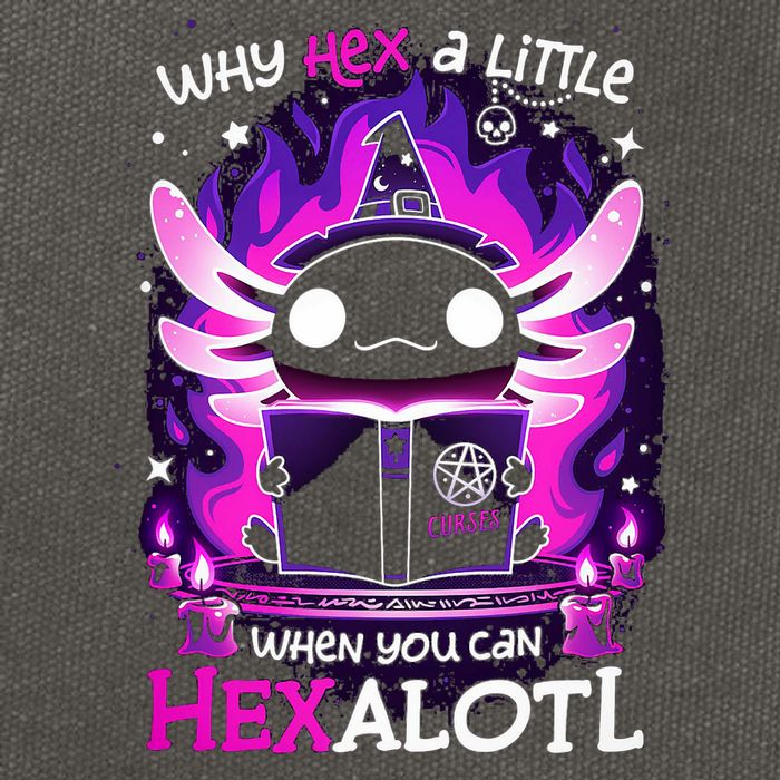 Why Hex A Little When U Can Hex Alotl Axolotl Halloween  Cotton Canvas Backpack