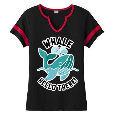 Whale Hello There Ladies Halftime Notch Neck Tee