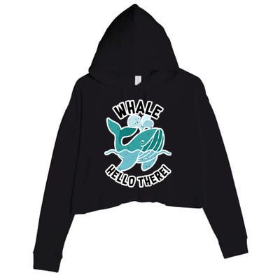 Whale Hello There Crop Fleece Hoodie