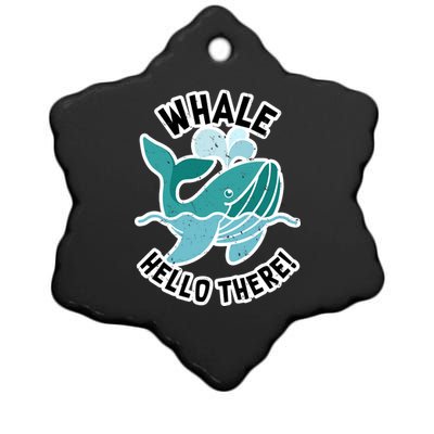 Whale Hello There Ceramic Star Ornament