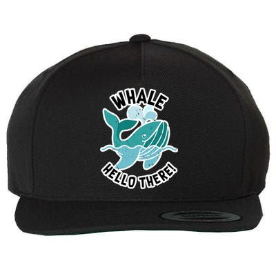 Whale Hello There Wool Snapback Cap