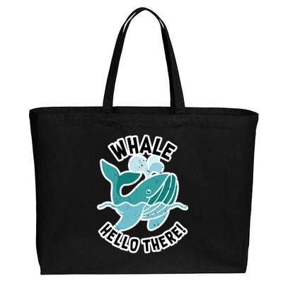 Whale Hello There Cotton Canvas Jumbo Tote