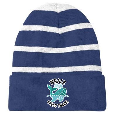 Whale Hello There Striped Beanie with Solid Band