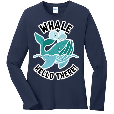 Whale Hello There Ladies Long Sleeve Shirt