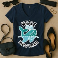 Whale Hello There Women's V-Neck T-Shirt