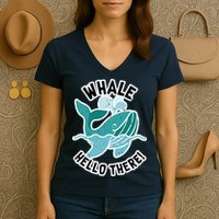 Whale Hello There Women's V-Neck T-Shirt