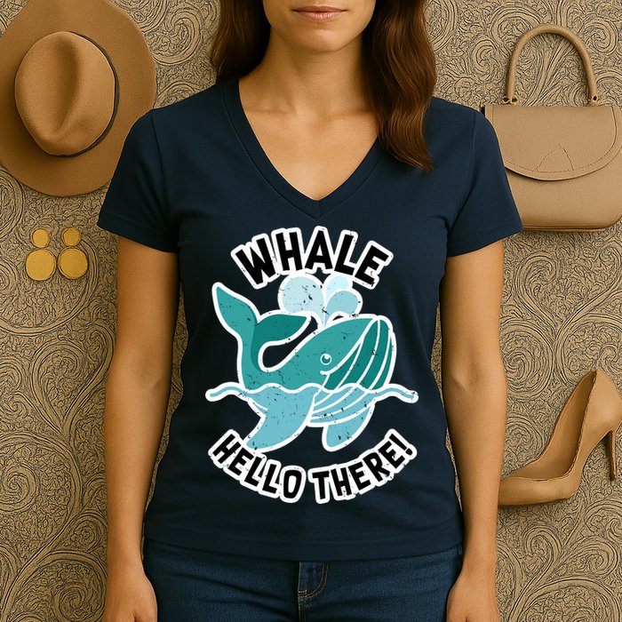 Whale Hello There Women's V-Neck T-Shirt