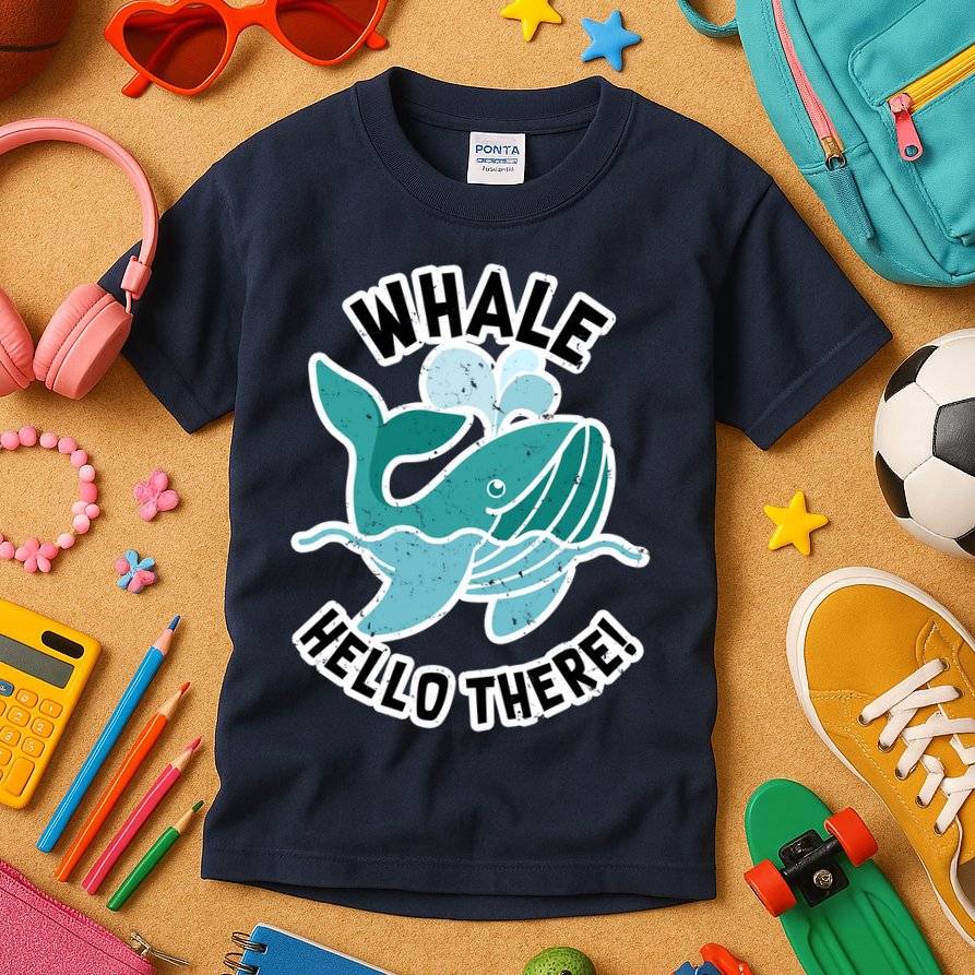 Whale Hello There Kids T-Shirt
