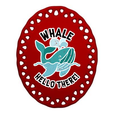 Whale Hello There Ceramic Oval Ornament