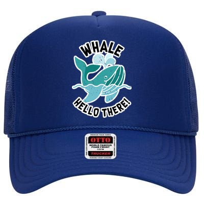 Whale Hello There High Crown Mesh Back Trucker Hat