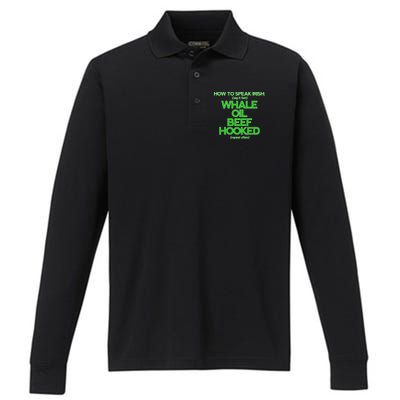 Whale Oil Beef Hooked Performance Long Sleeve Polo