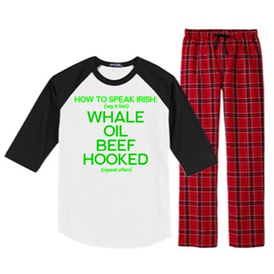 Whale Oil Beef Hooked Raglan Sleeve Pajama Set