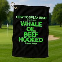 Whale Oil Beef Hooked Golf Towel