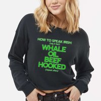 Whale Oil Beef Hooked Cropped Pullover Crew
