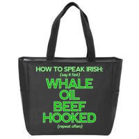 Whale Oil Beef Hooked Zip Tote Bag