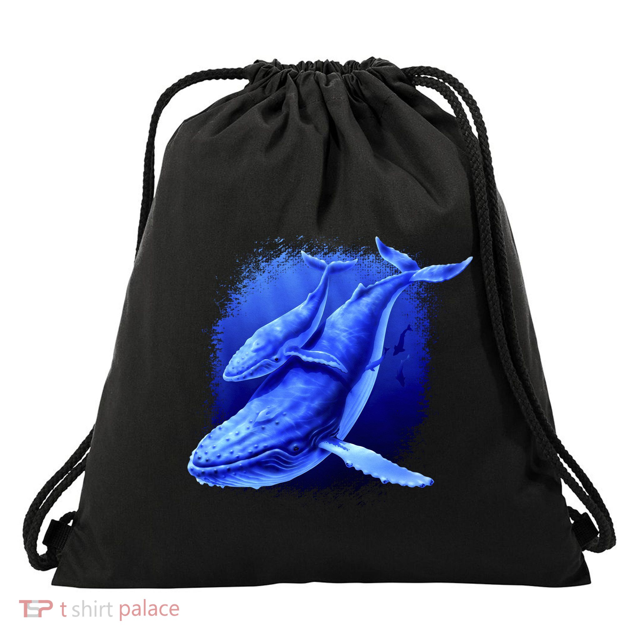 Whale Song of the Deep Drawstring Bag