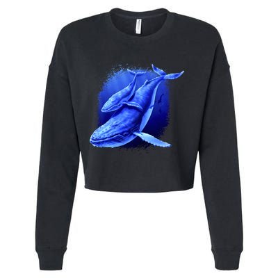 Whale Song of the Deep Cropped Pullover Crew