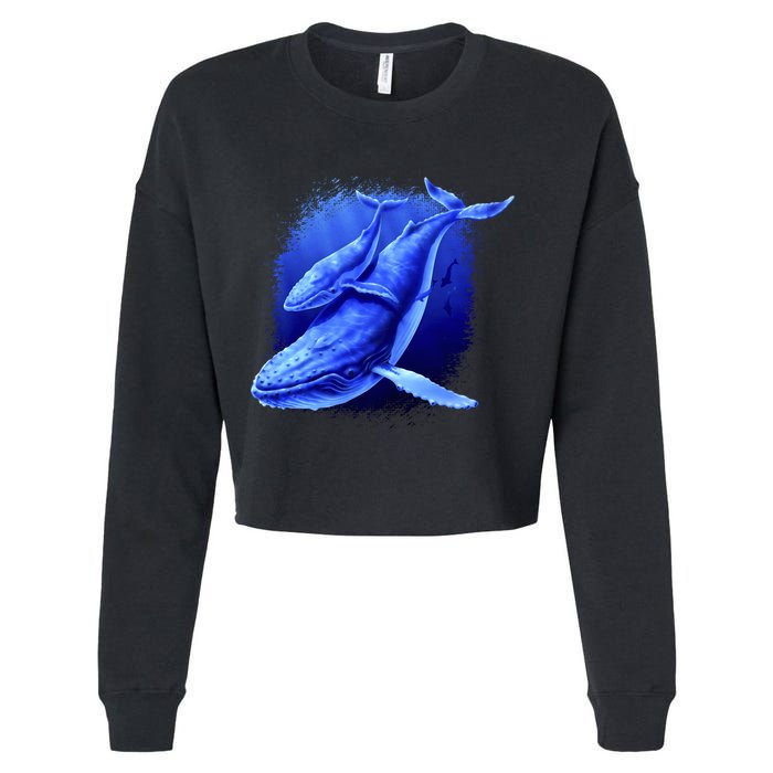 Whale Song of the Deep Cropped Pullover Crew