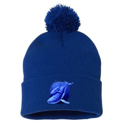 Whale Song of the Deep Pom Pom 12in Knit Beanie