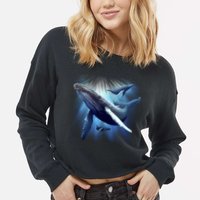 Whales Cropped Pullover Crew