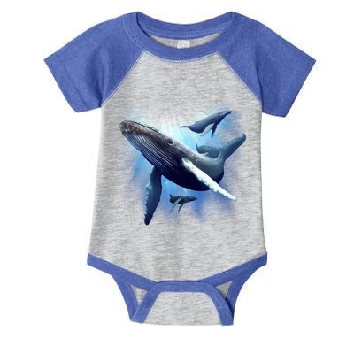 Whales Infant Baby Jersey Bodysuit