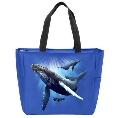 Whales Zip Tote Bag