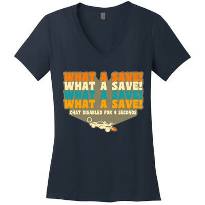 What A Save Rocket Soccer Women's V-Neck T-Shirt