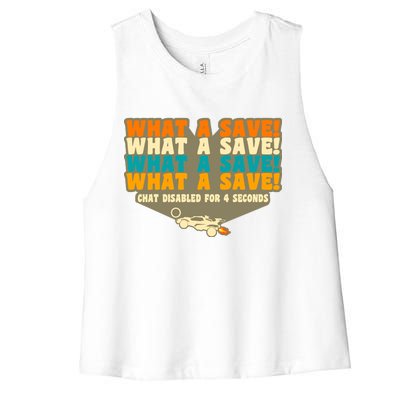 What A Save Rocket Soccer Women's Racerback Cropped Tank