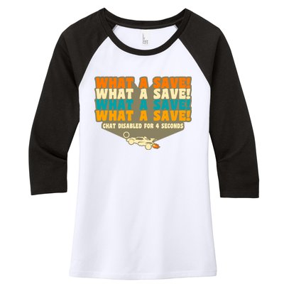 What A Save Rocket Soccer Women's Tri-Blend 3/4-Sleeve Raglan Shirt