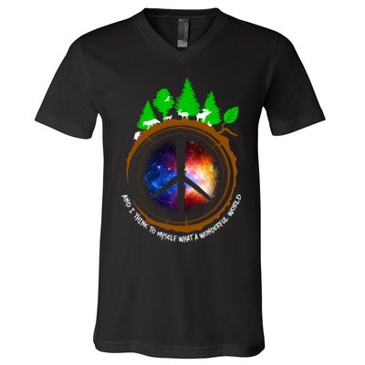 What A Wonderful World V-Neck T-Shirt