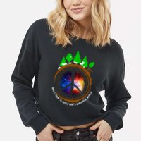 What A Wonderful World Cropped Pullover Crew