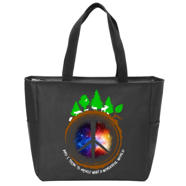 What A Wonderful World Zip Tote Bag