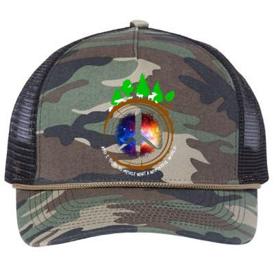 What A Wonderful World Retro Rope Trucker Hat Cap