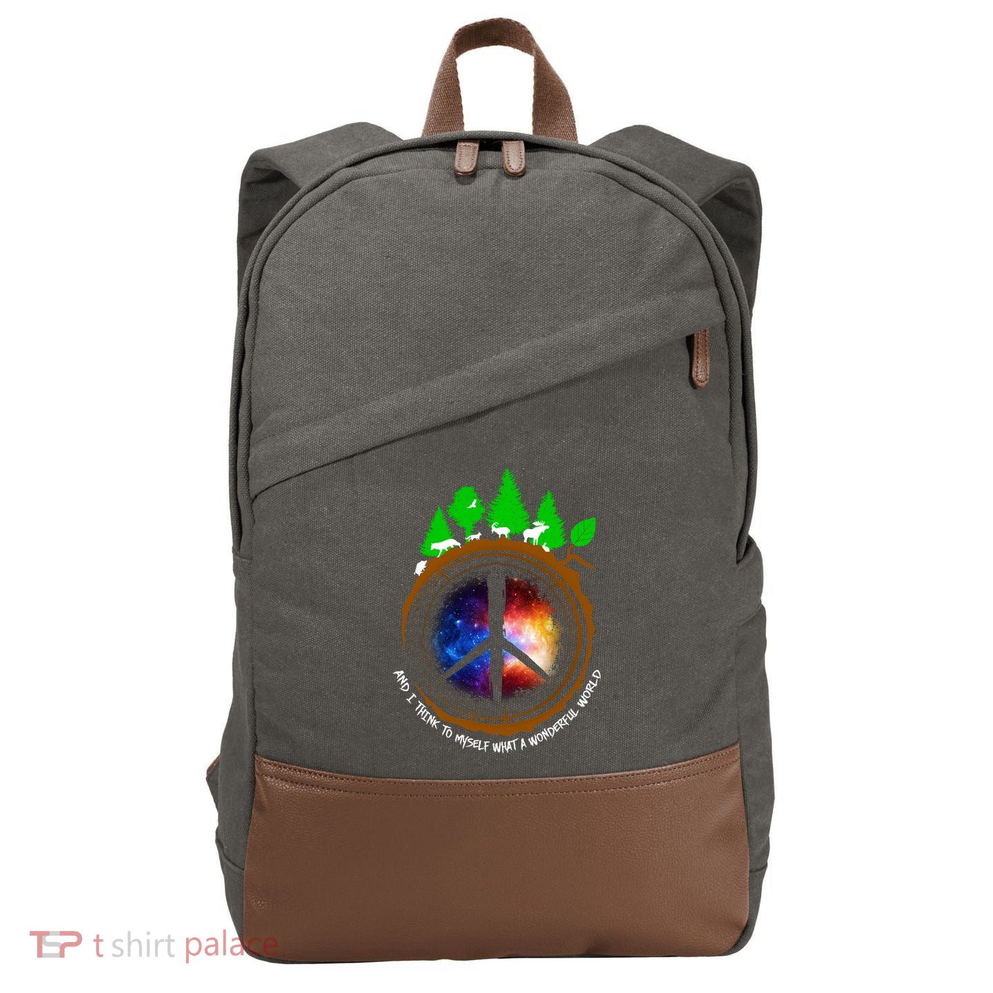 What A Wonderful World Cotton Canvas Backpack