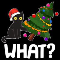 What? Bad Cat Knocking Over Christmas Tree 7-Panel Snapback Hat