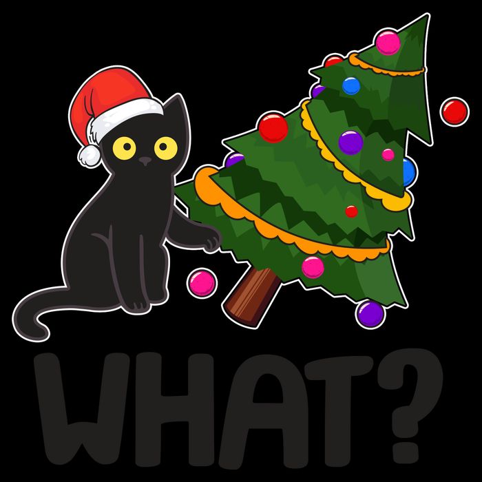What? Bad Cat Knocking Over Christmas Tree 16oz Travel Tumbler