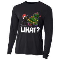 What? Bad Cat Knocking Over Christmas Tree Cooling Performance Long Sleeve Crew