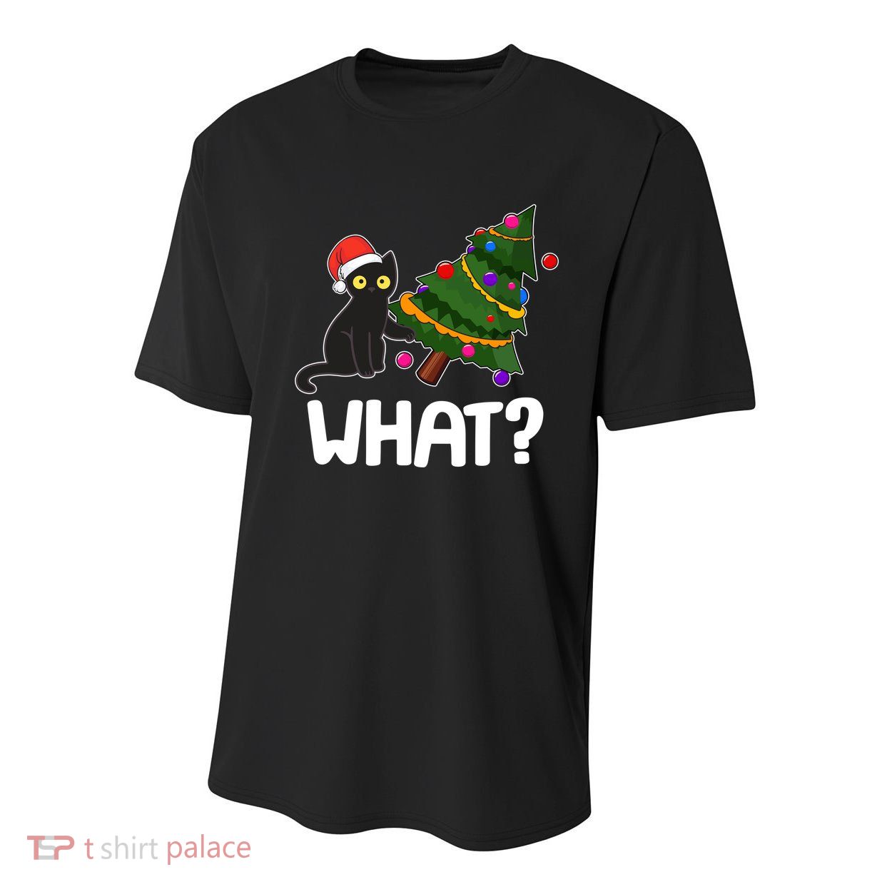 What? Bad Cat Knocking Over Christmas Tree Youth Performance Sprint T-Shirt