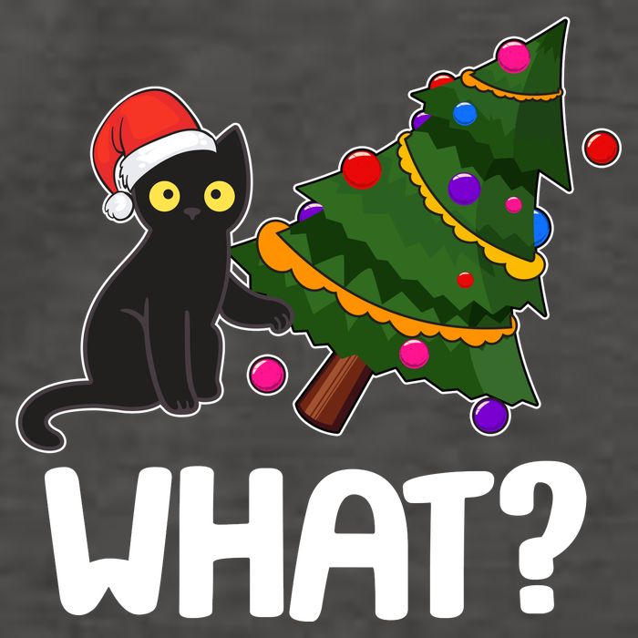 What? Bad Cat Knocking Over Christmas Tree Vector Backpack